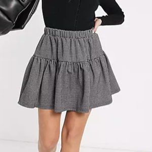 Y.A.S mini skirt set with tiering in mini houndstooth